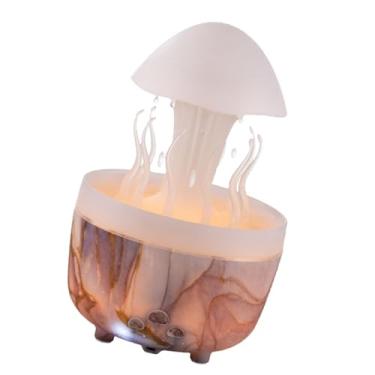 Imagem de aqxreight Umidificador Rotativo de Gota de Chuva Difusor de óleo Essencial de 300ml Com Controle Remoto Luz de 7 Cores 4H 6H 8H Temporizador Cogumelo Água Grama Umidificador para Quarto Plug UE