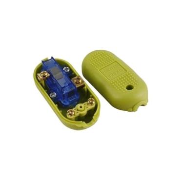 Imagem de 2 peças de interruptor de cabeceira doméstico 10A verde botão de controle único botões basculantes botão liga/desliga pequeno aperto manual