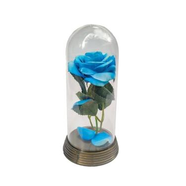 Imagem de Linda Redoma Com Rosa Azul , Inspirada Na A Rosa Encantada
