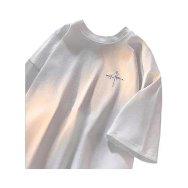 Imagem de Camiseta Casual Masculina De Tamanho Grande, Respirável, Estilo Minima