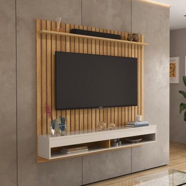 Imagem de Painel Para Tv Detroit - 1 Prateleira E Nicho Suspenso Freijó-off White - Lukaliam Móveis