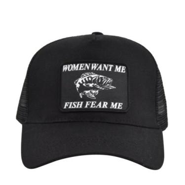 Imagem de Boné de beisebol genérico Womens Wants Me Fishs Fears Me Anime - Yiwei