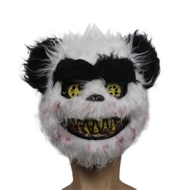 Imagem de Máscara de látex de pelúcia Panda para fantasia de carnaval de Hallowe