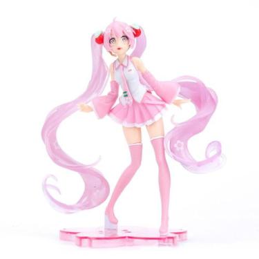Imagem de Coleção de brinquedos de figuras de anime Hatsune Miku Pink Girl 13x17