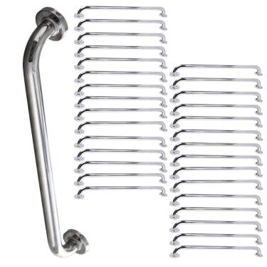 Imagem de Alça de Apoio 80cm Kit 30 Uni Acessibilidade Idoso Corrimao Cadeirante Deficiente Box Banheiro Barra Corredor Segurança