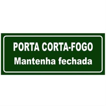Imagem de Placa de Pvc Fotoluminescente Autoadesiva 20x40cm Porta Cortafogo Mantenha Fechada 360 An Sina