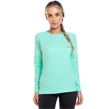 Imagem de Camiseta Raglan Zor Feminina Manga Longa Verde Aquaril Casual Confortá