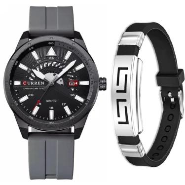 Imagem de Relógio Curren Masculino Luxo Esportivo Analógico + Pulseira-Masculino