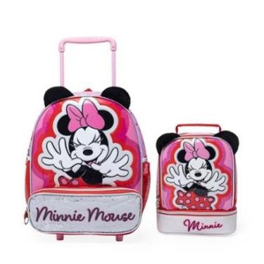 Imagem de Kit Mochila Lancheira Minnie Escolar Rodinha Disney Feminina-Feminino
