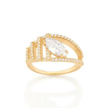 Imagem de Anel Rommanel Folheado a Ouro com Zircônia 512977, 14, Dourado