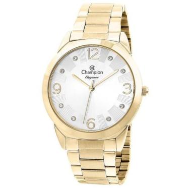 Imagem de Relógio CHAMPION feminino prata dourado strass CN24075H