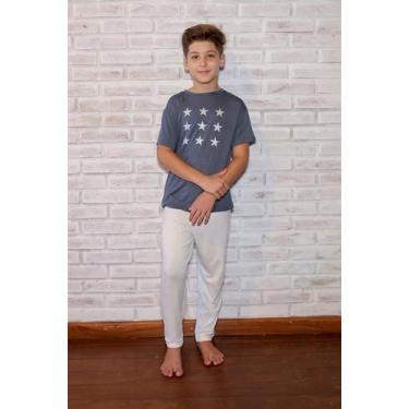 Imagem de Pijama infantil inverno camiseta estampada e calça - CASARÃO DO PIJAMA