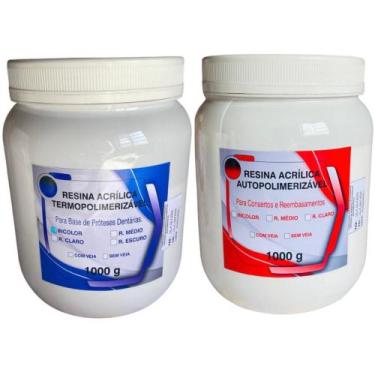 Imagem de Resina Acrilica Auto Incolor 1Kg + Termo Incolor 1 Kg - WL ODONTO
