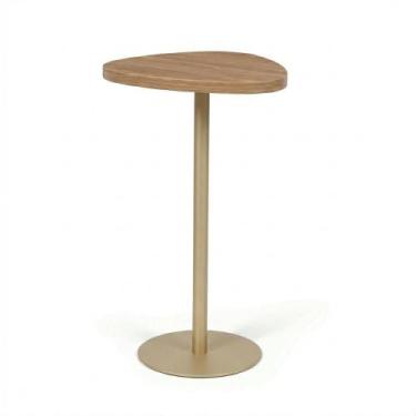 Imagem de Mesa Lateral Orgânica Baixa MDF - Azeviche Metais, Dourado