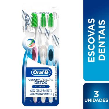Imagem de Escova Dental Oral-B Gengiva Detox Ultrafino Extra Macia Cores Sortidas 3 Unidades