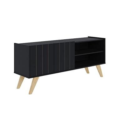 Imagem de Rack para TV até 65 Polegadas 02 Portas Space Preto Fosco - D'Rossi