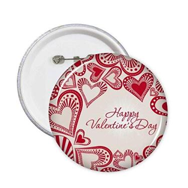 Imagem de Feliz Dia dos Namorados Bonito Coração Vermelho Alfinetes Emblema Botão Decoração 5 peças