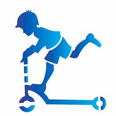 Imagem de Stencil de Acetato para Pintura OPA Simples 14 x 14 cm - 1822 Menino Patinete