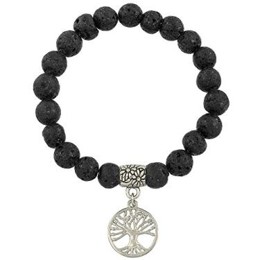 Imagem de Falari Tree of Life Charm Natural Stone Bracelet Lava Stone B0060-LAVA