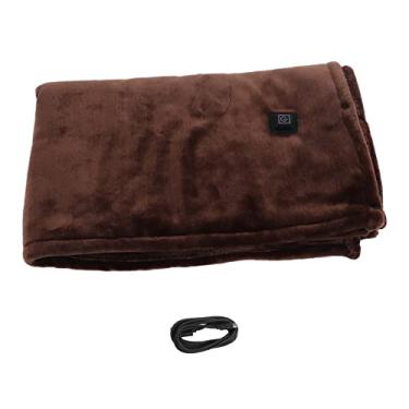 Imagem de Boxwizard Cobertor Elétrico Aquecido Pequeno 5V Aquecimento Rápido Flanela Espessamento Cobertor Elétrico (160 x 80 cm/23,0 x 31,5 pol. -Marrom)