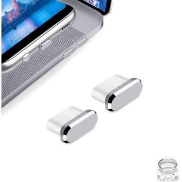 Imagem de TITACUTE Plugue USB tipo C antipoeira pacote com 2, plugue de porta USB C capa contra poeira com mini caixa de transporte plugues de tampa de poeira protetores de porta USB C protetores para Samsung S20 FE S21 S22 A53 Galaxy Z Flip 4 OnePlus 10T 9 cinza