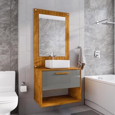 Imagem de Conjunto para Banheiro Zenith Mdp 15mm com Cuba Naturalle Titanium LOJASGK CINZA