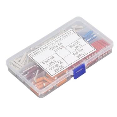 Imagem de Conjunto Europeu de Fusível de Carro, Kit de Fusíveis Automotivos Em Forma de Torpedo de 200pcs Com Caixa de Armazenamento, 5 Fusíveis de Tipo para Carros e Dois Wheelers