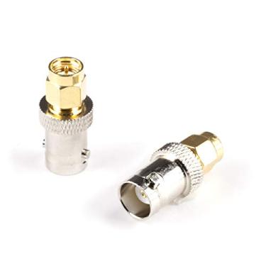 Imagem de O adaptador CIMPLE CO - SMA para BNC | Conector coaxial macho para fêmea (RF), compatível com RF, SDI, HD-SDI, CCTGV, câmera, Dourado, 4 Pack