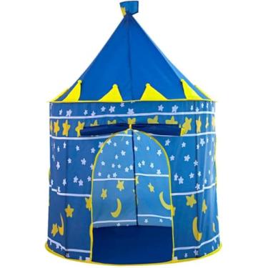 Imagem de Barraca Infantil Dobrável Formato Castelo Azul | Portátil com Bolsa de Transporte | Montagem Fácil | Para Brincadeiras e Aventuras | A partir de 3 Anos