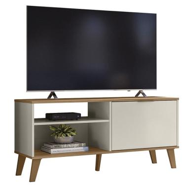 Imagem de Rack Bancada Para TV 50 Pol 115 cm 6950 Off White Nature PLLA