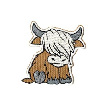 Imagem de Ruoming Ruoming Conjunto de remendos decorativos bordados a ferro, desenhos fofos de animais e natureza, apliques DIY para roupas e acessórios (gado)