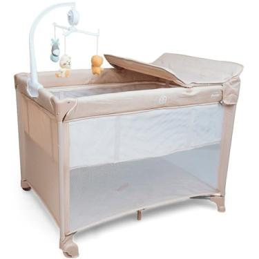 Imagem de Berço e Cercadinho Portátil com Trocador e Bolsa para Transporte Bege Yuupi