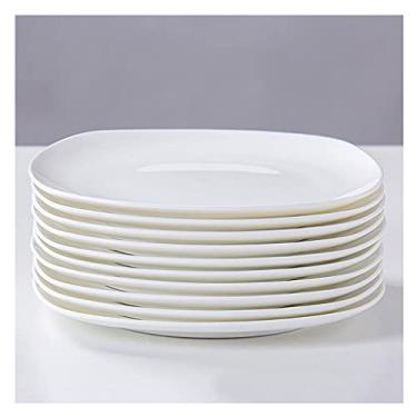 Imagem de Prato de serviço conjunto de pratos de jantar de cerâmica 20 cm 25 cm conjunto de pratos para salada, macarrão, pratos de sobremesa e aperitivo, forno de microondas, lavável na lava-louças (conjunto