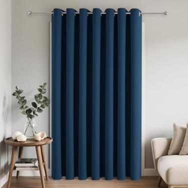 Imagem de Joydeco Cortinas blackout para portas deslizantes de pátio 227 cm de comprimento, cortinas divisórias de quarto com ilhós, cortinas blackout térmicas extra largas para quarto e sala de estar (azul