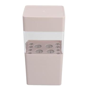 Imagem de Caixa de armazenamento e secagem de pincéis Silicone respirável Organizador de pincéis de maquiagem à prova de poeira de grande capacidade para pincéis de manicure e cosméticos (Rosa)