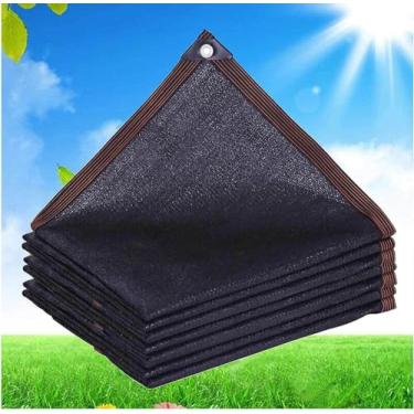 Imagem de Sail Cloth Shade Net Sun Shade Sails Toldos de vela Toldos de vela com isolamento térmico, resistência a rasgos, 90% rede de sombra de vela para plantas, estufas, pátios, preto - 4 x 5 m