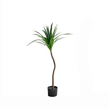 Imagem de KUYBTU Árvores artificiais, plantas em vaso, 109 cm, árvore artificial quase natural, verde do chão ao teto, dracaena sintética, para casa, jardim, escritório, casamento, decoração de vegetação