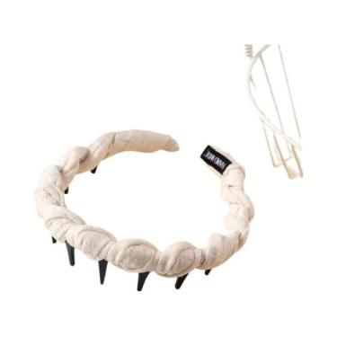 Imagem de Tiara Feminina Antiderrapante De Tecido Com Dentes, Acessório De Cabel