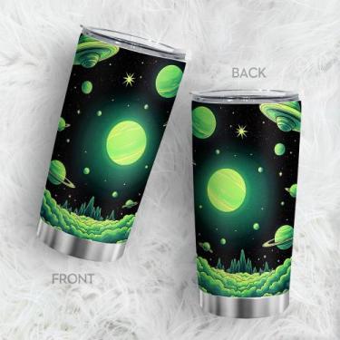 Imagem de Copo de viagem, caneca de café Oasisdream, 600 ml com impressão planet