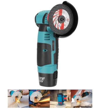 Imagem de Esmerilhadeira Portatil Lixadeira Serra Sem Fio Angular Polimento Corte Madeira Aço Ferro Ceramica