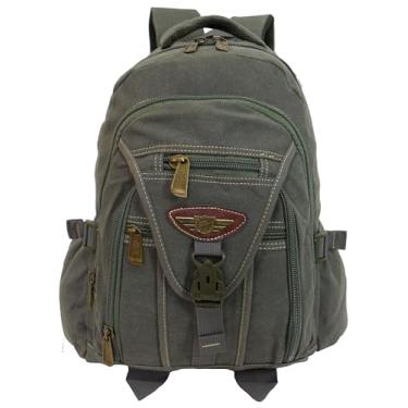 Imagem de Mochila Lona Resistente Escolar Trabalho Passeio Viagem Masculina Feminina (Verde)