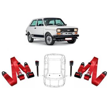 Imagem de Par de Cintos de Segurança 3 pontos 147+ Par de Fechos - HCML, Vermelh