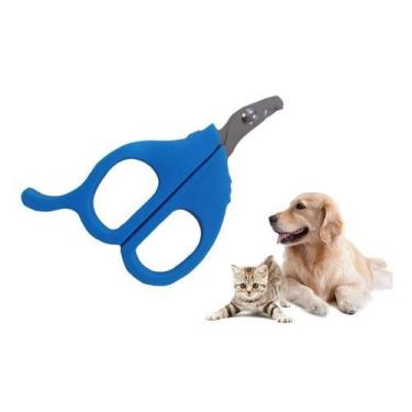 Imagem de Mini Tesoura para Corte De Unhas Pet Com Dedeira para Cães Gatos Cacho