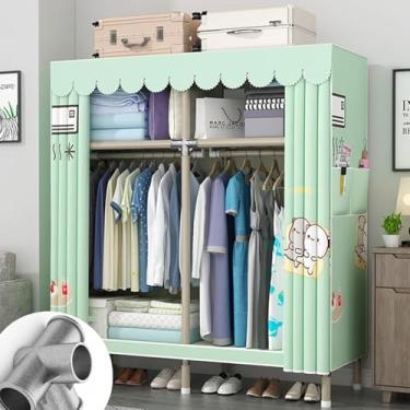 Imagem de Guarda-roupa De Roupas,armário Portátil,guarda-roupas De Tecido Para Quarto,85x45x170 Cm,trilhos Suspensos,prateleiras E 2 Bolsos Laterais,grande Capacidade Para Quarto,sala, C, 110x45x170cm