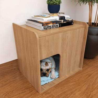 Imagem de Mesa De Cabeceira Cama Pet Cães 45x45x40 Amadeirado