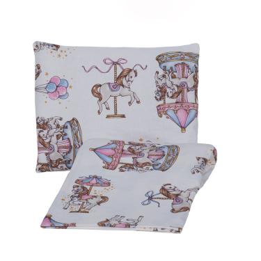 Imagem de Jogo De Lençol Fantasy Infantil Solteiro 02 Peças Malha 100% Algodão - Carrosel