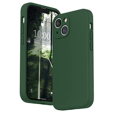 Imagem de SURPHY Capa compatível com iPhone 13 Mini com protetor de tela, (proteção da câmera + forro de microfibra macia) capa de telefone de silicone líquido 5,4 polegadas 2021, verde trevo