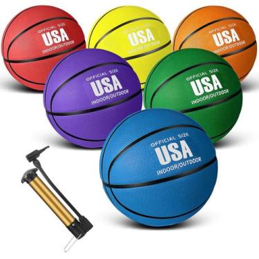 Imagem de Basketball Jenaai Rubber, tamanho oficial, 5, com conjunto de 6 bombas