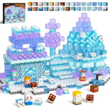 Imagem de Blocos magnéticos Gobidex Frozen Princess Castle 100 unidades para mai