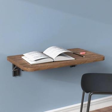 Imagem de Mesa dobrável montada na parede, mesa dobrável de madeira maciça, mesa de escritório em casa para espaços pequenos, balcão de cozinha, lavanderia perfeita para escritório em casa, sala de jantar